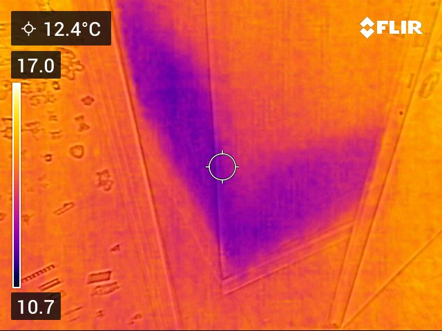 Thermographie : infiltration d'eau détectée à la caméra thermique